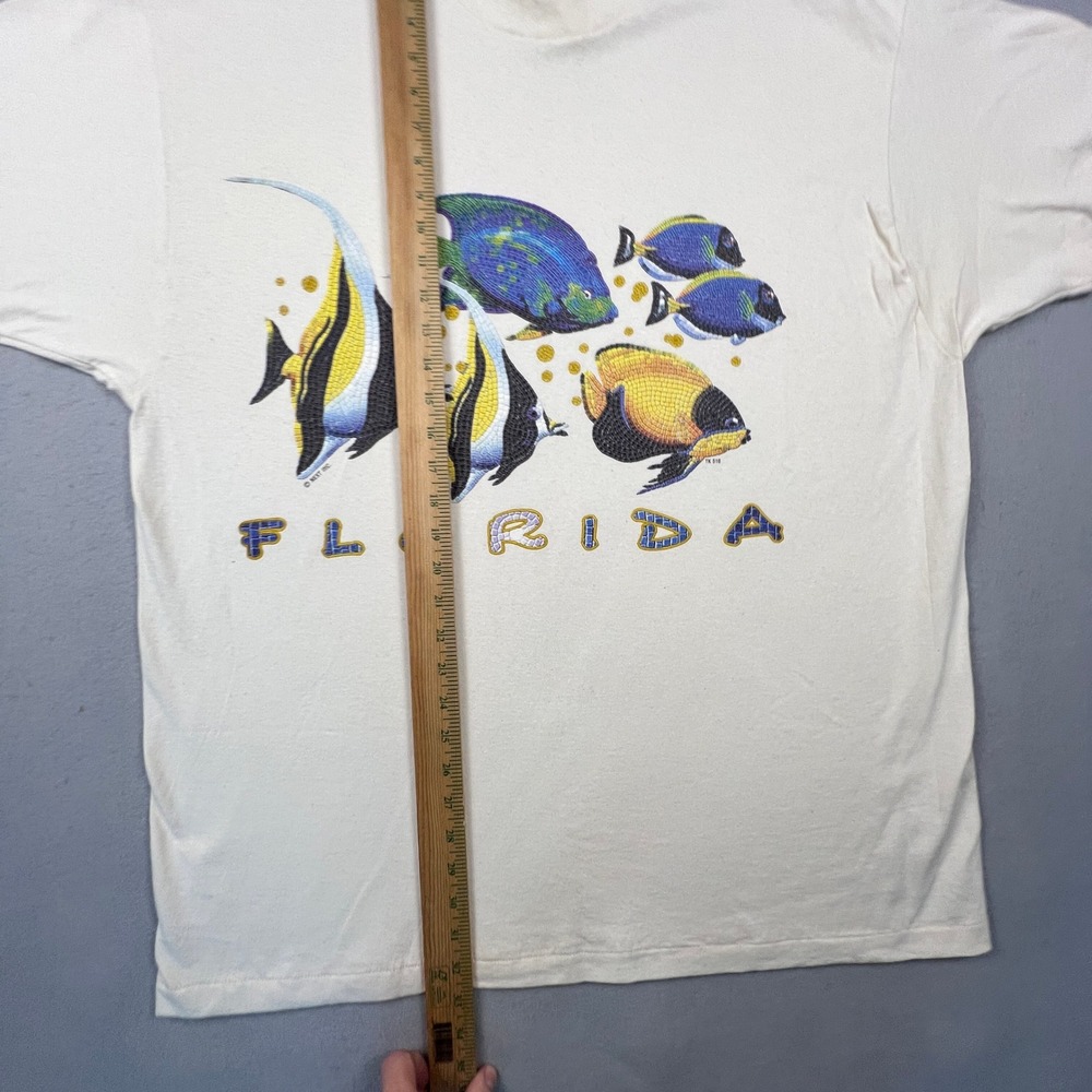 Florida Tropical Fish T-Shirt Mens XXL Delta Single Stitch Mosaic VTG 90s Tee - Picture 13 of 16
